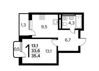 Продается однокомнатная квартира, 35.4 м2, поселение Десёновское