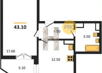 Продам 1-комнатную квартиру, 43.1 м2, Воронежская область, улица Шишкова, 140Б/16