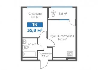 Продам 1-комнатную квартиру, 35.8 м2, Тюмень, Интернациональная улица, 199А