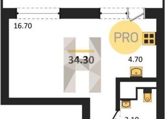 Продажа квартиры студии, 34.3 м2, Воронеж, Железнодорожный район