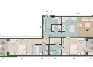 2-ком. квартира на продажу, 86 м2, Калининград, улица Молодой Гвардии, 34к1