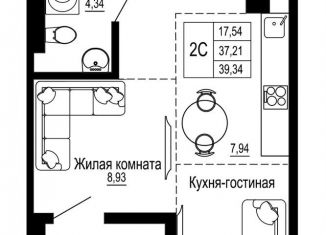 Продажа двухкомнатной квартиры, 39.4 м2, Ростов-на-Дону, ЖК Донская Слобода, Привокзальная улица, 3В