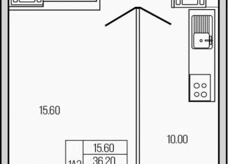 Продажа 1-комнатной квартиры, 39.6 м2, Ленинградская область