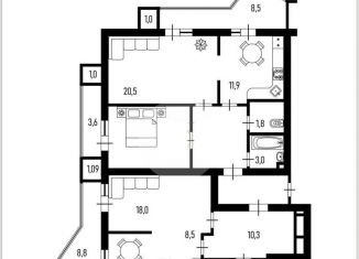 3-ком. квартира на продажу, 135 м2, Краснодарский край, Совхозная улица, 1к1