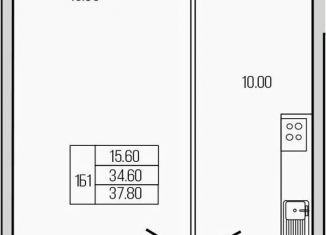 Продажа 1-комнатной квартиры, 37.8 м2, Ленинградская область