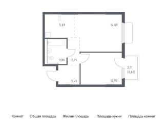 Продается 1-ком. квартира, 41.4 м2, Московская область, проспект Василия Мамрова, 6