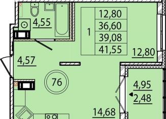 Продажа 1-ком. квартиры, 40.8 м2, посёлок Шушары