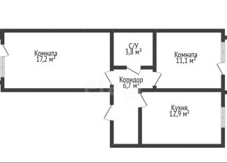 2-комнатная квартира на продажу, 53.6 м2, аул Новая Адыгея, улица Тургеневское шоссе, 33/2к23, ЖК Дарград