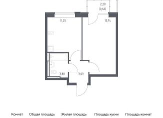 Продажа однокомнатной квартиры, 35.2 м2, село Ям, жилой комплекс Прибрежный Парк, 7.1