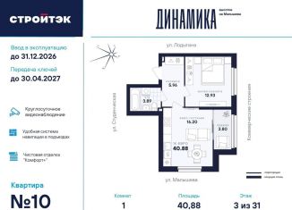 Продаю 1-комнатную квартиру, 40.9 м2, Свердловская область, улица Малышева, 145