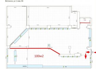 Помещение свободного назначения в аренду, 100 м2, Воткинск, улица 1 Мая, 55
