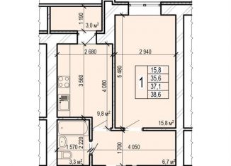 Продажа 1-комнатной квартиры, 38.6 м2, Энгельс, Новобазарная улица