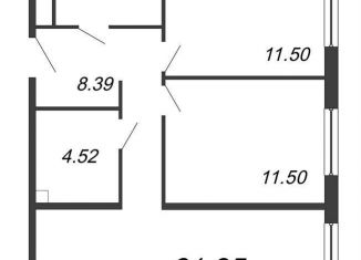 Продаю 2-ком. квартиру, 61.4 м2, Санкт-Петербург, ЖК Про.Молодость, проспект Большевиков, уч3