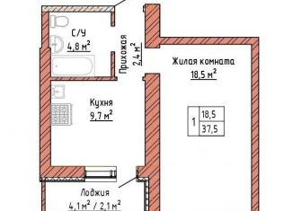 Продажа однокомнатной квартиры, 37.5 м2, Самара, улица Александра Солженицына, 6, Куйбышевский район