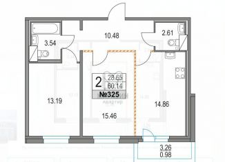 Продажа двухкомнатной квартиры, 60.1 м2, Санкт-Петербург, Коломяжский проспект, 13к3