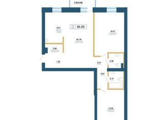 2-ком. квартира на продажу, 90.3 м2, Красноярск, ЖК Новоостровский