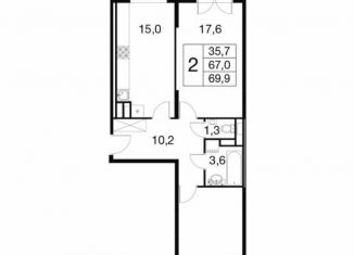 Сдача в аренду 2-ком. квартиры, 69 м2, Котельники, ЖК Котельнические Высотки, Кузьминская улица, 5к1