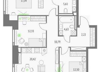 Продажа трехкомнатной квартиры, 85.8 м2, Москва, Бутырский район