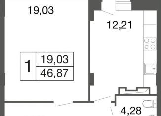 Продаю однокомнатную квартиру, 46.9 м2, Московская область, жилой комплекс Времена Года, к12