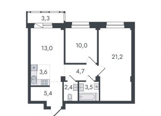 3-ком. квартира на продажу, 67.1 м2, Киров, Ленинский район, Чистопрудненская улица, 13