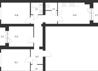 Продается 3-ком. квартира, 81.1 м2, деревня Нижняя Китаевка