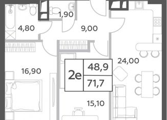 Продаю трехкомнатную квартиру, 71.7 м2, Москва, проспект Генерала Дорохова, вл1к1, район Раменки