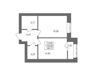 Продается 1-ком. квартира, 46.3 м2, Волгоградская область, Смольная улица, 27А