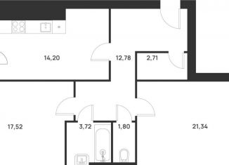 Продажа двухкомнатной квартиры, 77.4 м2, Тула, улица Героев России, 4