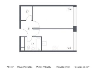 1-комнатная квартира на продажу, 37.5 м2, Москва, ЖК Вереск, 3-я Хорошёвская улица, 17А