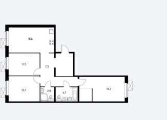 Продажа 3-ком. квартиры, 84.7 м2, Балашиха, Реутовская улица, 11, ЖК Измайловский Лес