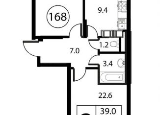 Продается 2-ком. квартира, 61.3 м2, Домодедово