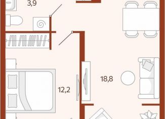 Продам однокомнатную квартиру, 38.3 м2, Тюмень