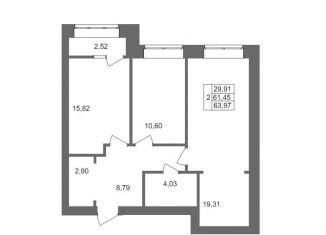 Продам 2-комнатную квартиру, 64 м2, Волгоград, Смольная улица, 27А