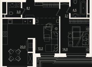 Продажа 2-ком. квартиры, 63.7 м2, Тюмень, улица Щербакова, 2к5