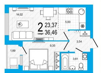 Продается 2-комнатная квартира, 36.5 м2, Республика Башкортостан