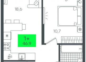 Продам однокомнатную квартиру, 47 м2, Тюмень