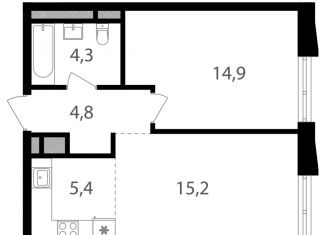 1-комнатная квартира на продажу, 44.6 м2, Москва, ВАО