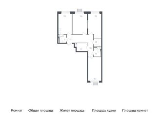 Продается 3-комнатная квартира, 77.7 м2, Московская область, жилой комплекс Мытищи Парк, к4.2