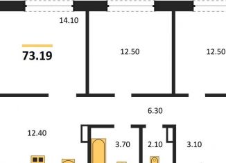 Продам 3-комнатную квартиру, 73.2 м2, Новосибирская область, Бронная улица, 22/1