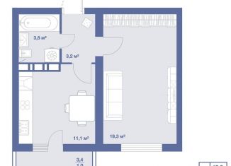 Продажа 1-ком. квартиры, 38.4 м2, Воронежская область, улица Генерала Черткова, 1