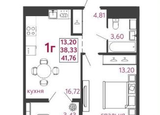 Продается однокомнатная квартира, 41.7 м2, Пенза, Железнодорожный район