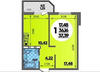 Продам 1-комнатную квартиру, 37.7 м2, Ростов-на-Дону, улица Дмитрия Петрова, 12