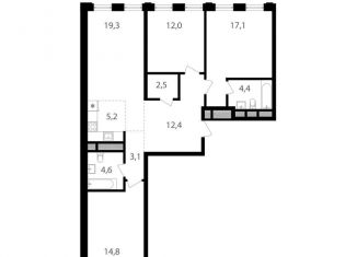 Трехкомнатная квартира на продажу, 95.5 м2, Москва, ВАО