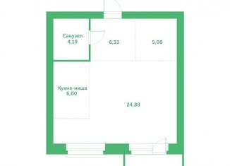 Продам квартиру студию, 50.8 м2, рабочий посёлок Кольцово, автодорога № 11