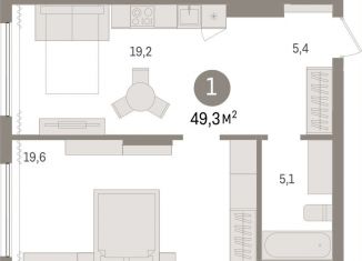 Продается 1-ком. квартира, 49.3 м2, Омская область