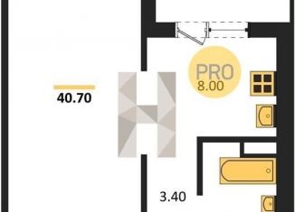 Продам 1-комнатную квартиру, 40.7 м2, Новосибирск, ЖК Галактика, улица Николая Островского, 195/6