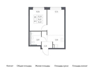 Продаю 1-ком. квартиру, 34.6 м2, Москва, жилой комплекс Молжаниново, к6