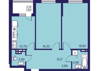 Продается 2-комнатная квартира, 64.1 м2, Воронеж, Центральный район, улица Ломоносова, 116/25