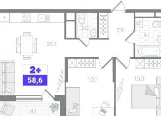 Продаю 2-ком. квартиру, 58.6 м2, Тюменская область