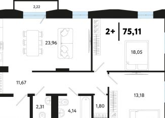 Продам 2-ком. квартиру, 75.1 м2, Тюменская область